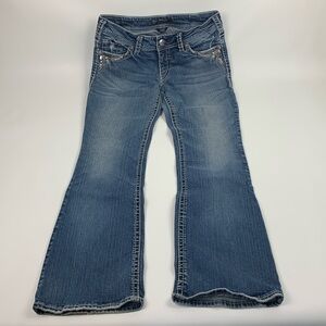 Silver Jeans SUKI bootcut Medium wash denim Size 30 Sequins Studs bling stretch